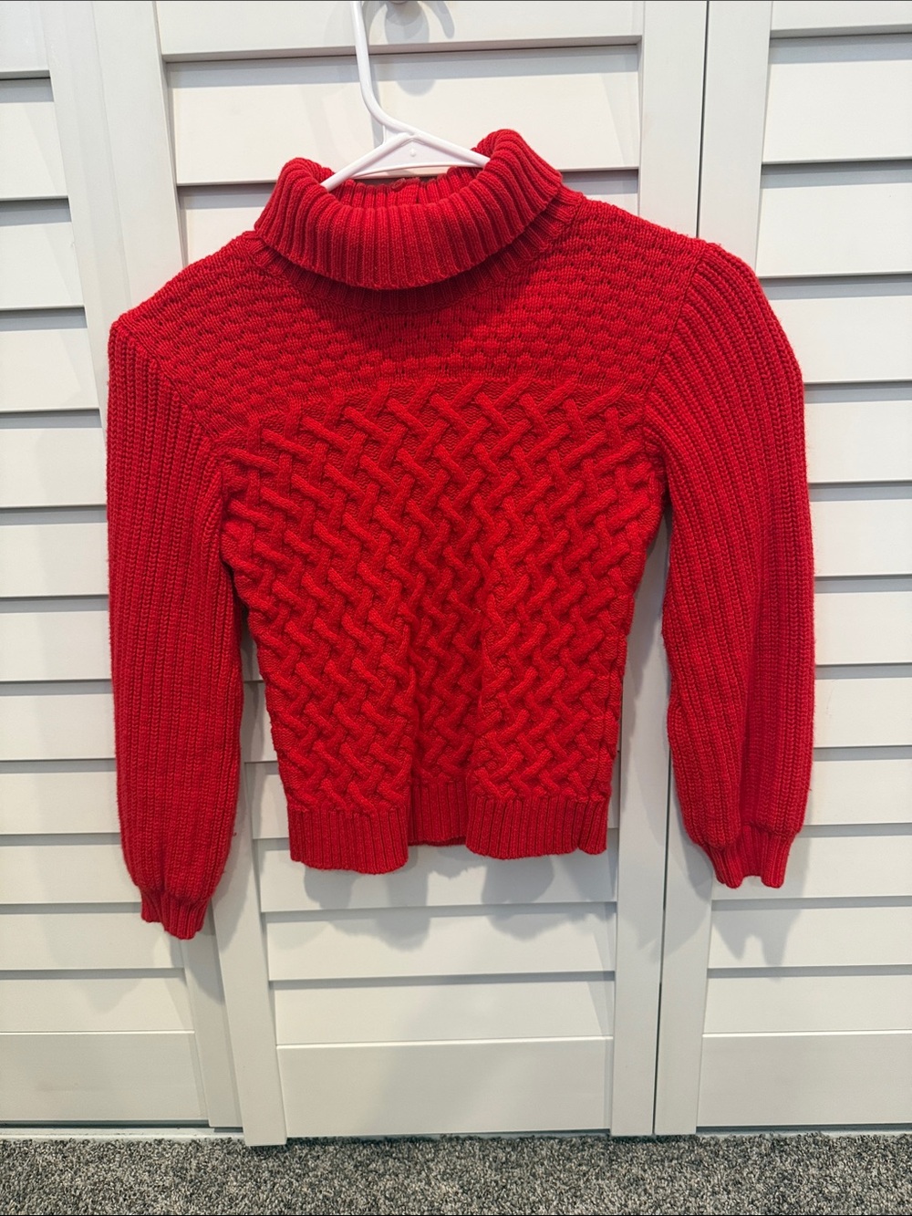 Janie and Jack Red Cable-Knit Turtleneck Sweater - Girls size 7